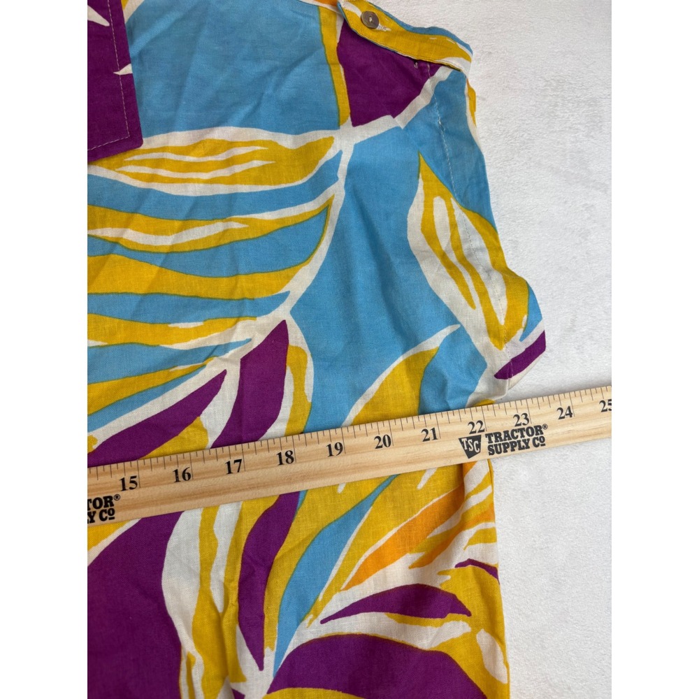Christian Siriano New York XL Linen Blend Floral Print Tie-Front Button Down New - Picture 9 of 9